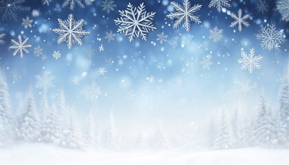 Naklejka premium Winter background with snowflakes. Christmas and New Year concept.