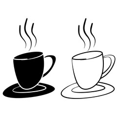 coffee mug hand drawn, vector illustration, isolated on white, icon, logo, symbol etc