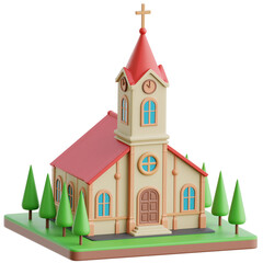 Fototapeta premium Church 3d Illustration