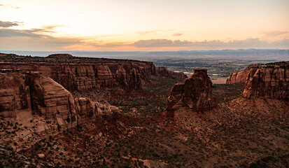 Colorado national monument at sunset