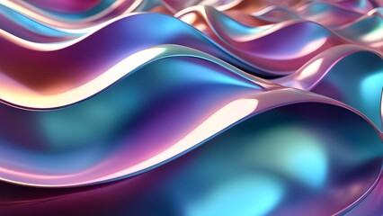 Obraz premium Abstract iridescent wave background with soft light.