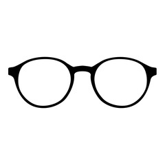 Circle Glasses Icon. Simple Eyewear Symbol Vector Illustration.