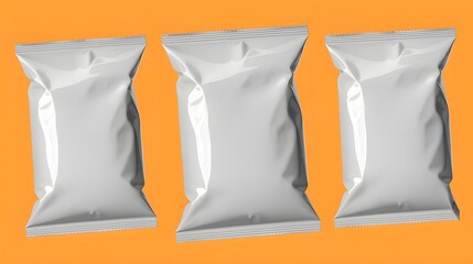 Blank White Foil Packaging Bags Mockup   Product Design  Branding  Mock Up