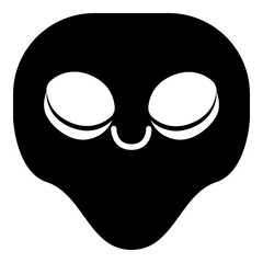 Alien Head Black Emoji Icon