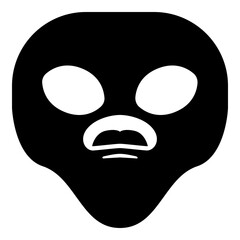 Alien Head Black Emoji Icon