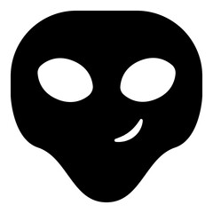 Alien Head Black Emoji Icon