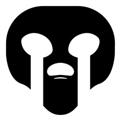 Alien Head Black Emoji Icon