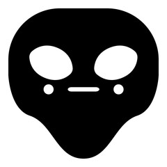 Alien Head Black Emoji Icon