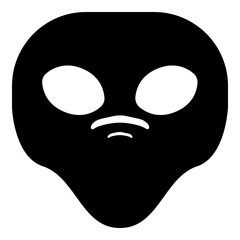 Alien Head Black Emoji Icon