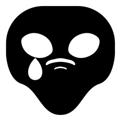 Alien Head Black Emoji Icon