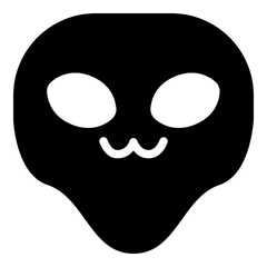 Alien Head Black Emoji Icon