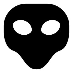 Alien Head Black Emoji Icon