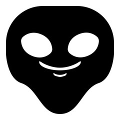 Alien Head Black Emoji Icon