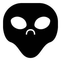Alien Head Black Emoji Icon