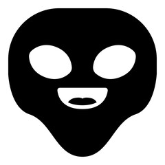 Alien Head Black Emoji Icon