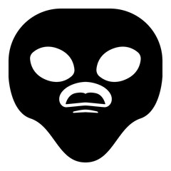 Alien Head Black Emoji Icon