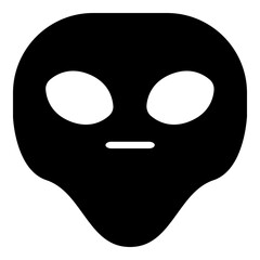 Alien Head Black Emoji Icon
