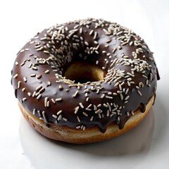chocolate donut isolated on white