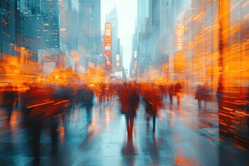 Dreams in Motion Amidst the Skyscrapers of a Bustling Business District