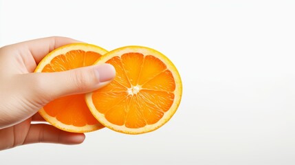 Hand Picking Up Sliced Orange