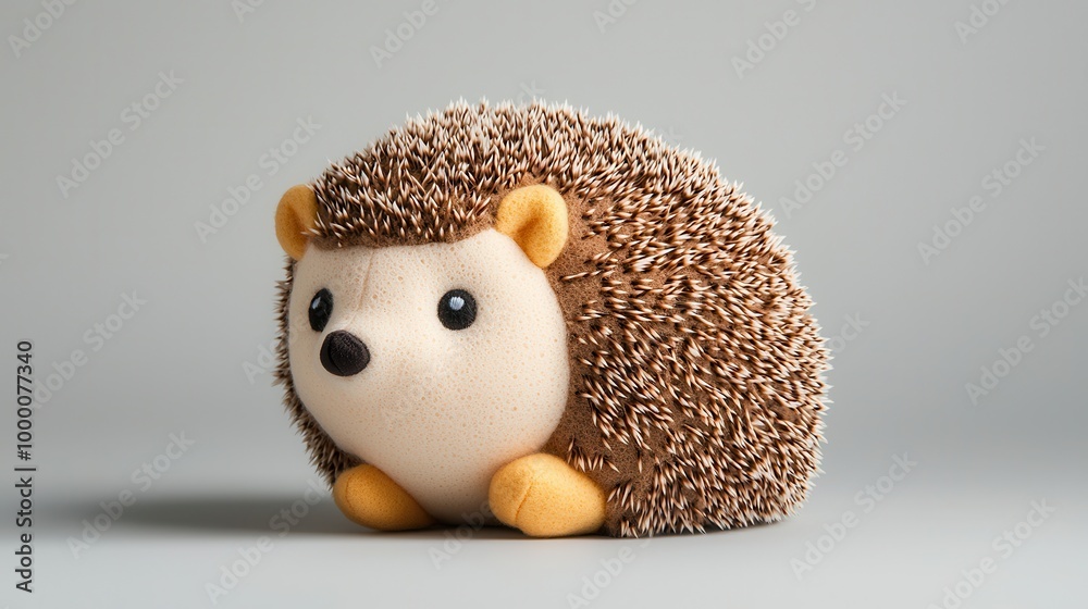 Poster Cute Plush Hedgehog Toy.