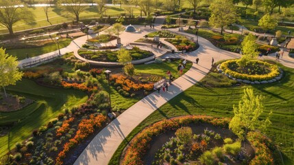Aerial View of a Beautiful Garden