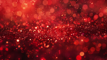 Red Christmas Background with Bokeh Lights	
