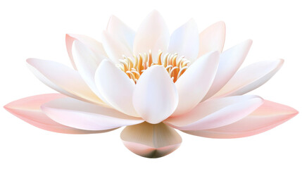 White Lotus Flower with Pink Tips.