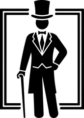 Obraz premium Elegant Man in Suit with Top Hat Vector Design