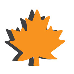 flat design of maple leaf vector icon, leaf vector illustration,
