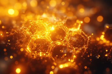 Intricate Molecular Structures in Golden Hues Highlighting the Beauty of Chemistry and Material Sc