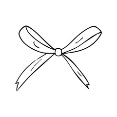 bows vector minimalist hand drawn illustration. Perfect for greeting cards, wedding invitations, poster design, postcards, branding, logo design, background.