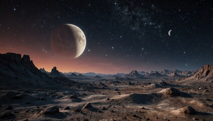 moon over the mountains