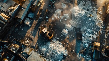 Aerial View of Scrap Yard