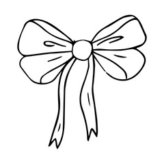 bows vector minimalist hand drawn illustration. Perfect for greeting cards, wedding invitations, poster design, postcards, branding, logo design, background.