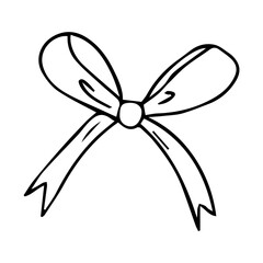 bows vector minimalist hand drawn illustration. Perfect for greeting cards, wedding invitations, poster design, postcards, branding, logo design, background.