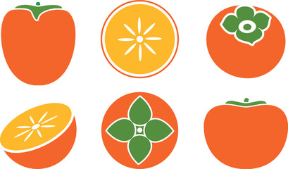 Persimmon logo. Isolated persimm on white background