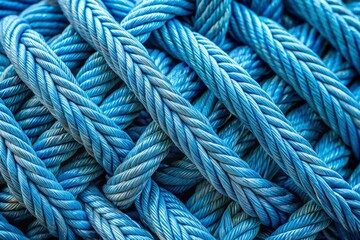 The blue rope is twisted and knotted