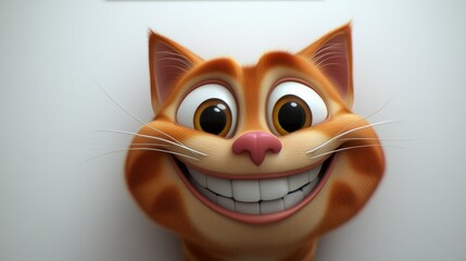 Obraz premium A cartoon cat with a big smile on its face