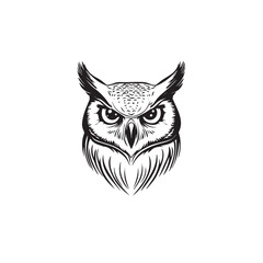 wl logo animal simple line vector logo design template owl bird planet abstract design template Simple owl head logo design icon cute animal vector 