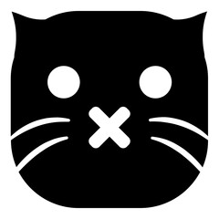 Silhouette cat head emoji icon