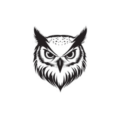 Owl vector for logo or icon,clip art, drawing Elegant minimalist style,abstract style Illustration