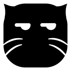 Silhouette cat head emoji icon