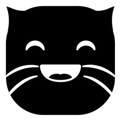 Silhouette cat head emoji icon