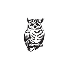 Cute owl symbol. Animal cartoon mascot. Owl vector sign. Owl icon. Owl logo design template. Vector illustration