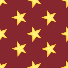 Classics Seamless Christmas Big Star Pattern with Red Background