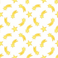 Classics Seamless Christmas Star Tail Pattern with White  Background