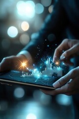 Businesspeople negotiating through video conferencing with charts on shared screens, virtual negotiation, remote business deal,