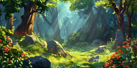 Cartoon jungle background wallpaper 