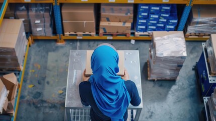 Woman Working in a Warehouse